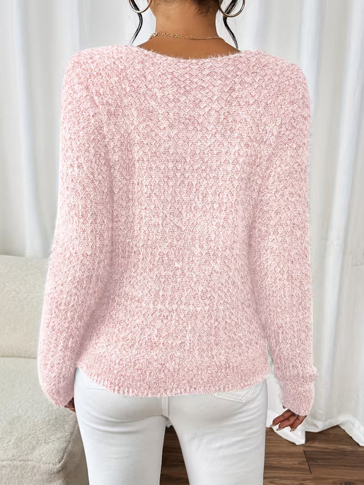Roos | Women Textured V Neck Sweater