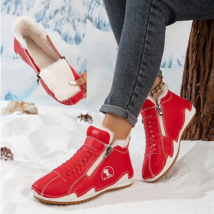 Laila | Women Fur Cuff Ankle Boots