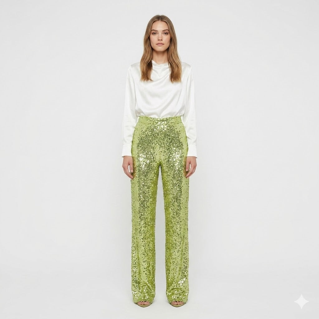 Eos | Women Sequin Straight Leg Pants