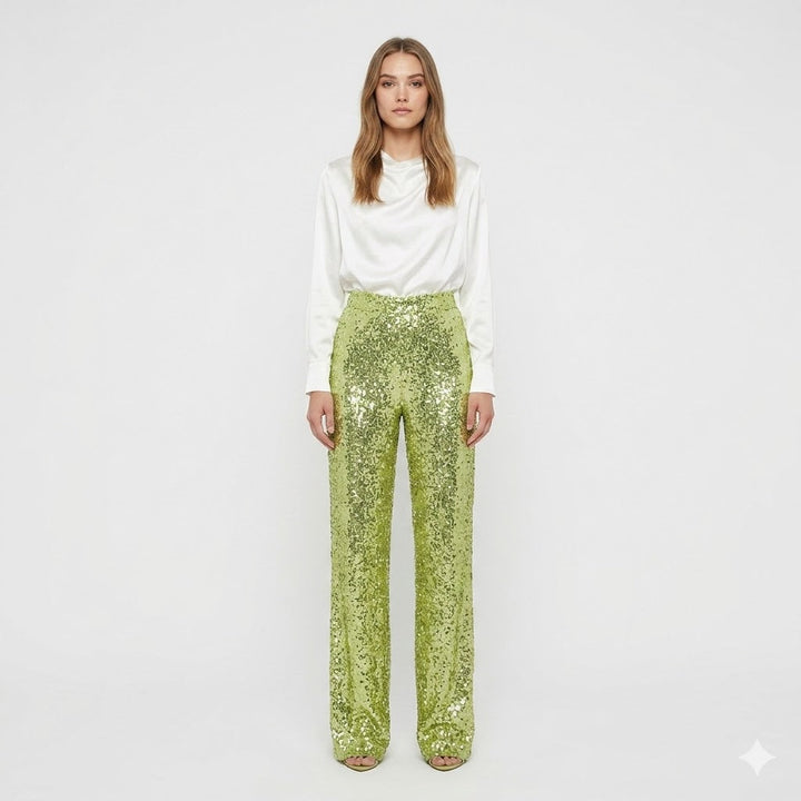 Eos | Women Sequin Straight Leg Pants