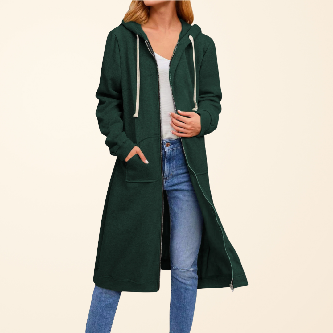 Tordis | Women Relaxed Zip Longline Cardigan
