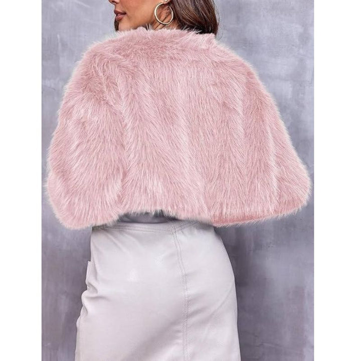 Liriel Women Cropped Shaggy Fluffy Jacket