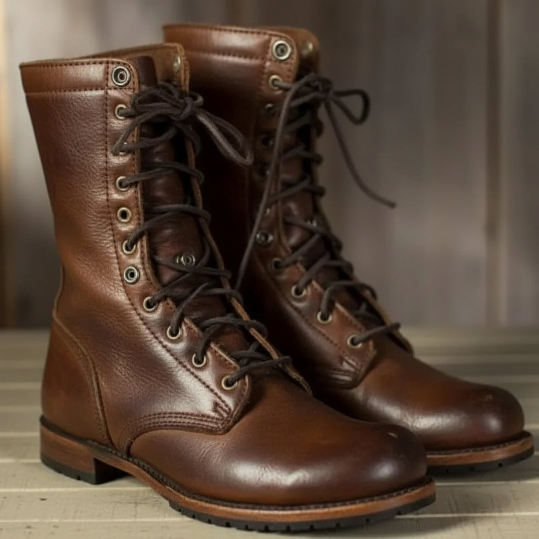 Gertie | Women Lace Up Mid Calf Combat Boots