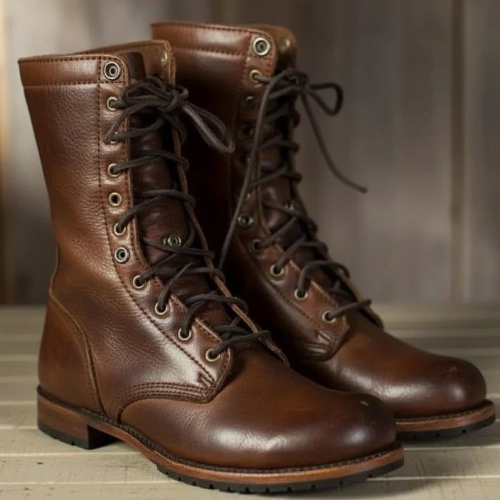 Gertie | Women Lace Up Mid Calf Combat Boots