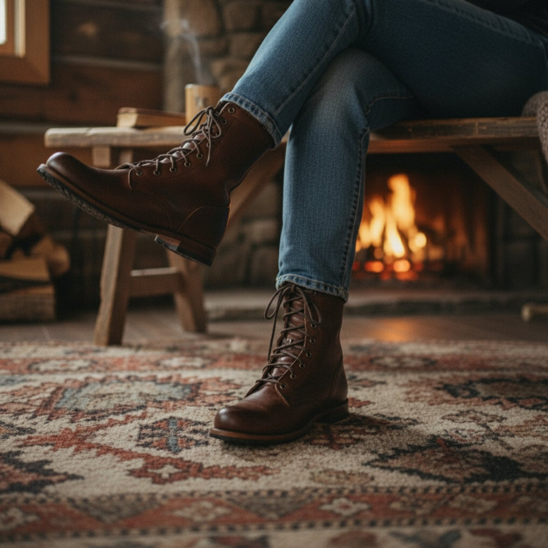 Gertie | Women Lace Up Mid Calf Combat Boots