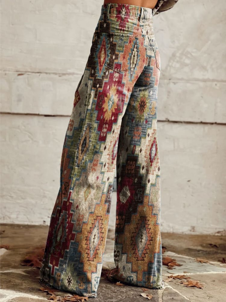 Freja | Women Relaxed Geometric Palazzo Pants