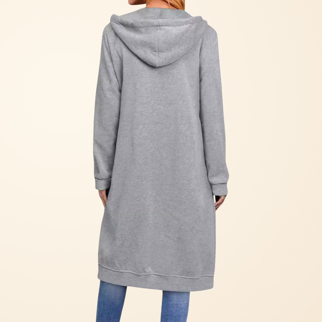 Tordis | Women Relaxed Zip Longline Cardigan