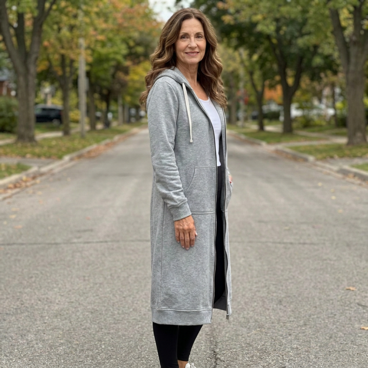 Tordis | Women Relaxed Zip Longline Cardigan