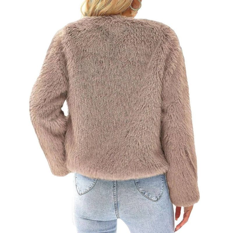 Liriel Women Cropped Shaggy Fluffy Jacket