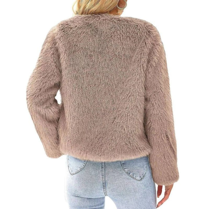 Liriel Women Cropped Shaggy Fluffy Jacket