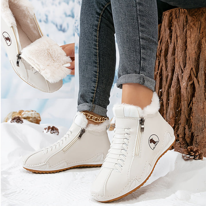 Laila | Women Fur Cuff Ankle Boots