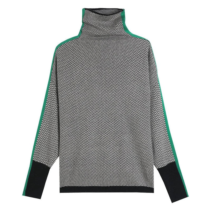 Matty | Women Herringbone Knit Crewneck Sweater