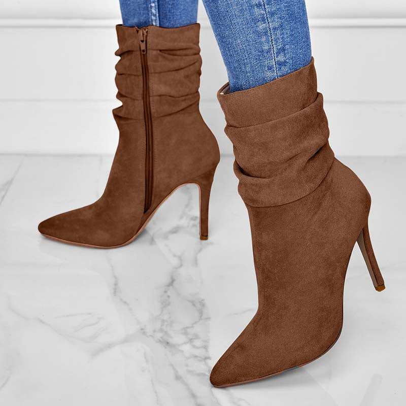 Tatjana Women Pointed Toe Stiletto Side Zip Booties