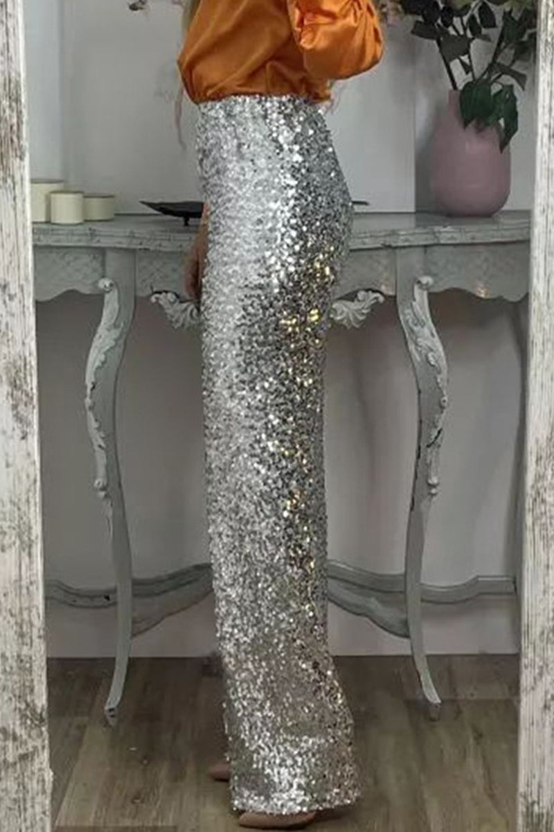 Eos | Women Sequin Straight Leg Pants