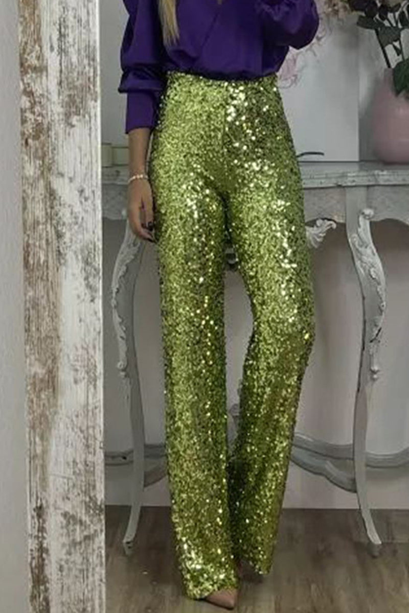 Eos | Women Sequin Straight Leg Pants