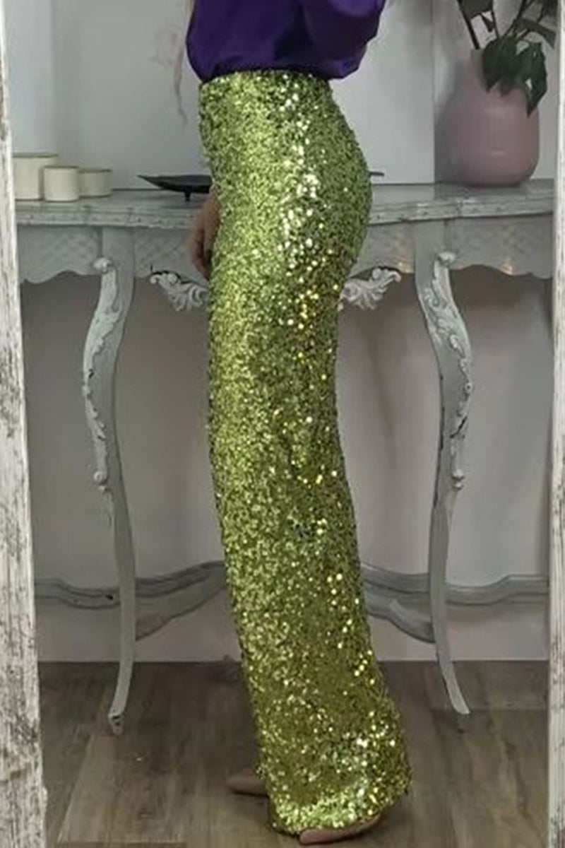Eos | Women Sequin Straight Leg Pants