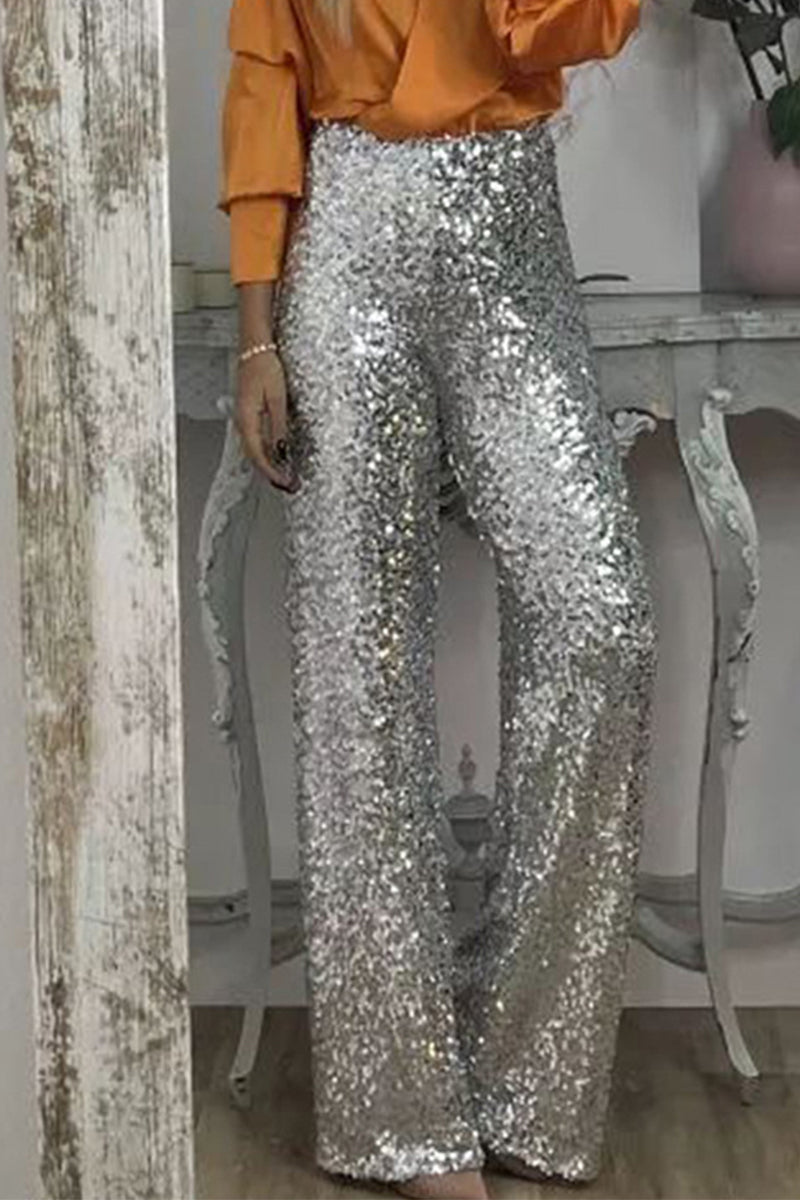 Eos | Women Sequin Straight Leg Pants