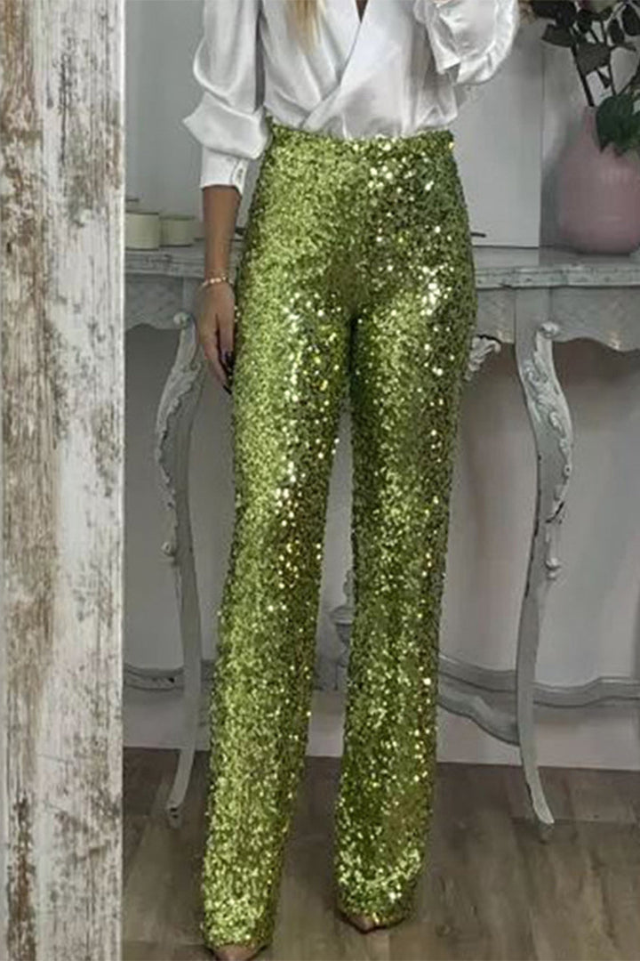 Eos | Women Sequin Straight Leg Pants