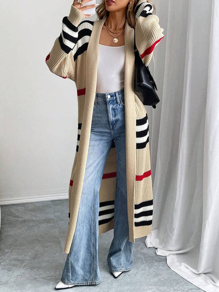 Rae | Women Striped Open Longline Cardigan