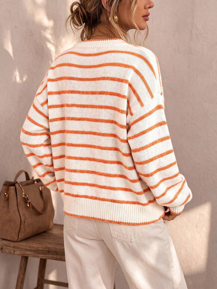 Meabh | Women Striped Button Cardigan