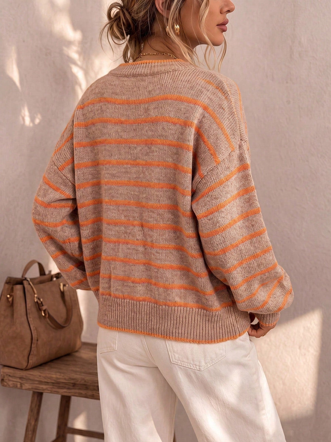 Meabh | Women Striped Button Cardigan