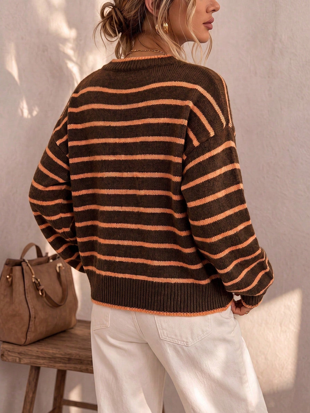 Meabh | Women Striped Button Cardigan