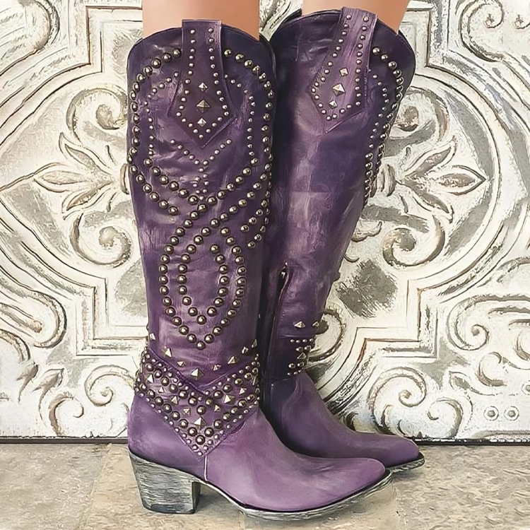Moa | Women Studded Knee Boots