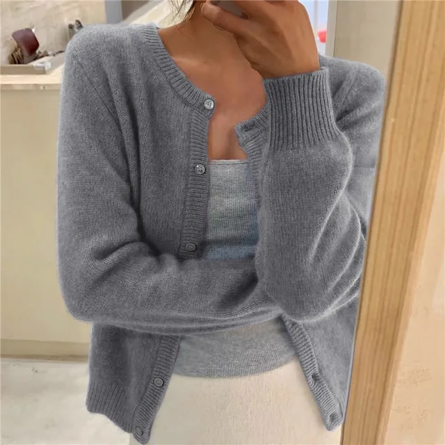 Pernille Women Open Front Long Knit Cardigan Sweater