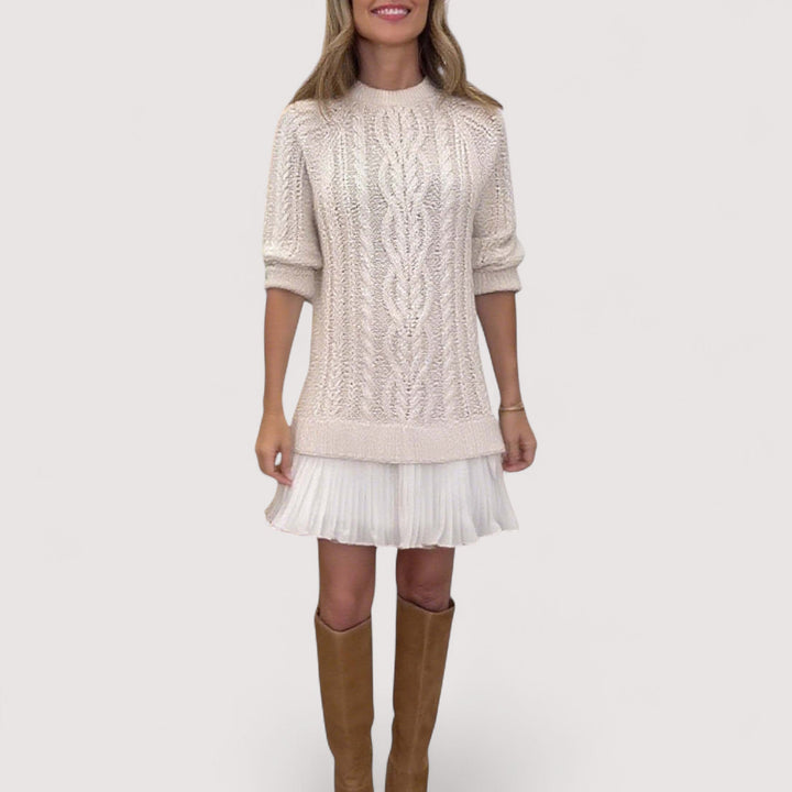 Iva | Women Cable Tunic Pullover Sweater