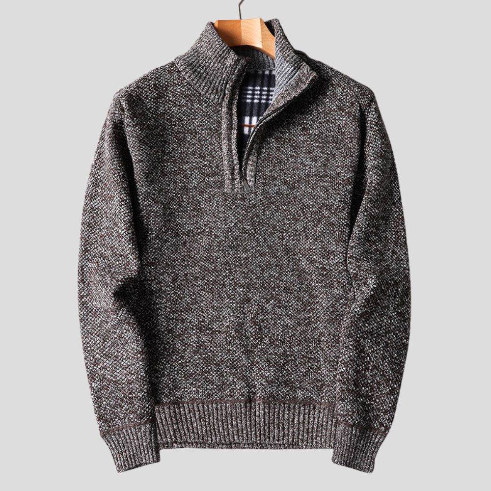Nolan | Men Tweed Quarter Zip Sweater