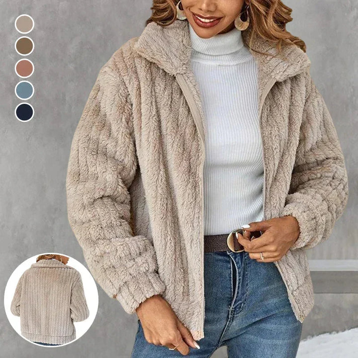 Yana | Women Zip Collar Fluffy Jacket