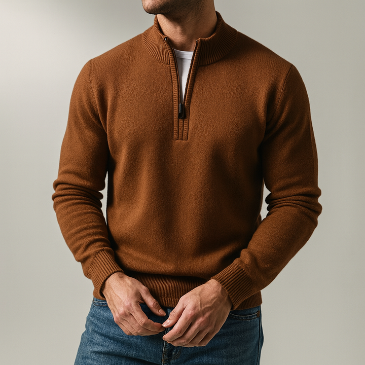 Miles | Men Mock Neck Quarter Zip Sweater