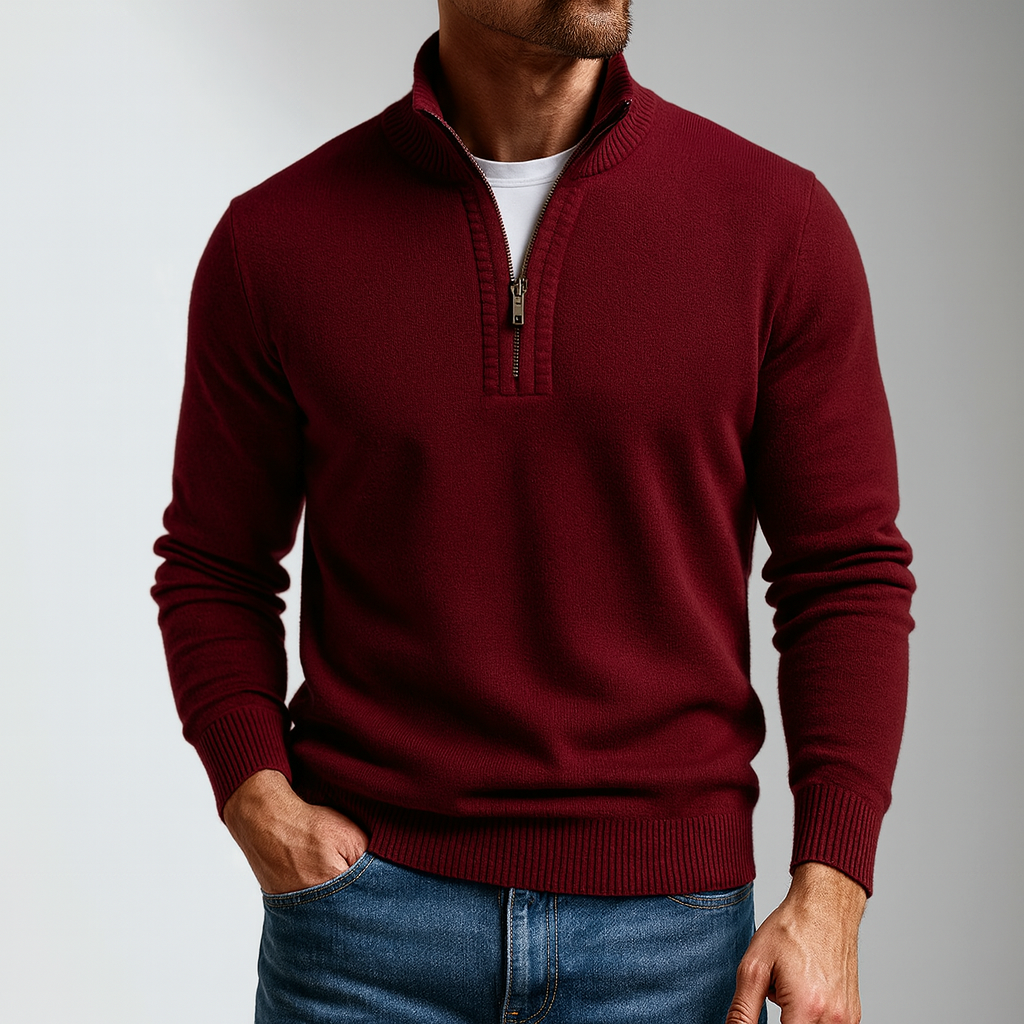 Miles | Men Mock Neck Quarter Zip Sweater