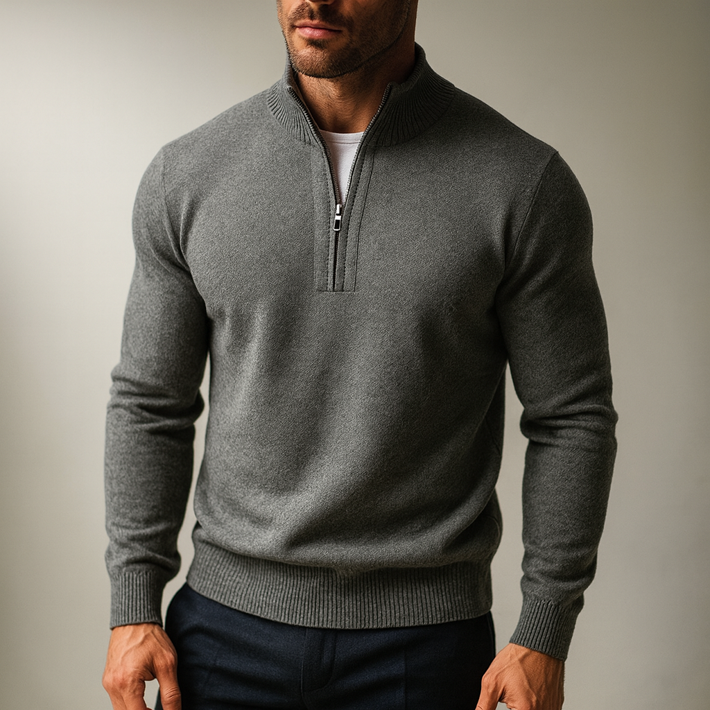 Miles | Men Mock Neck Quarter Zip Sweater