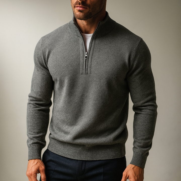 Miles | Men Mock Neck Quarter Zip Sweater