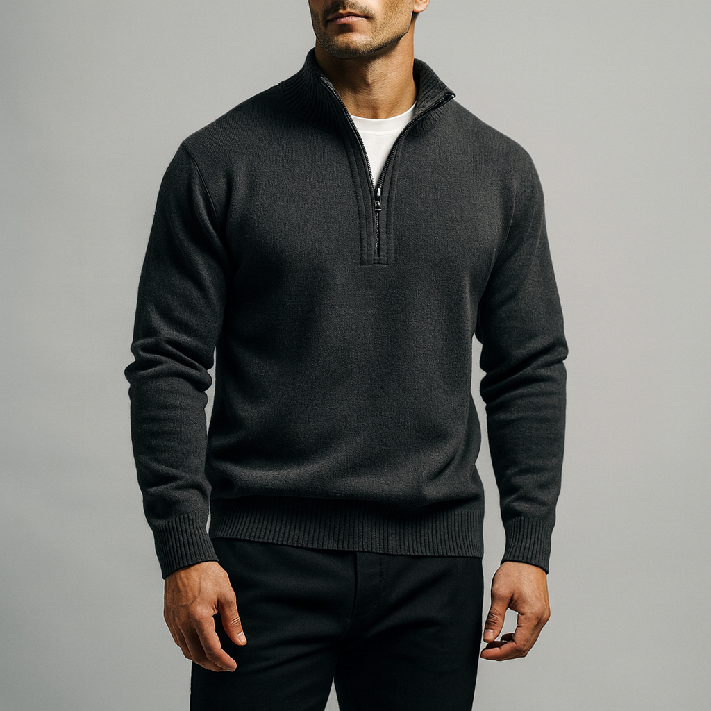 Miles | Men Mock Neck Quarter Zip Sweater
