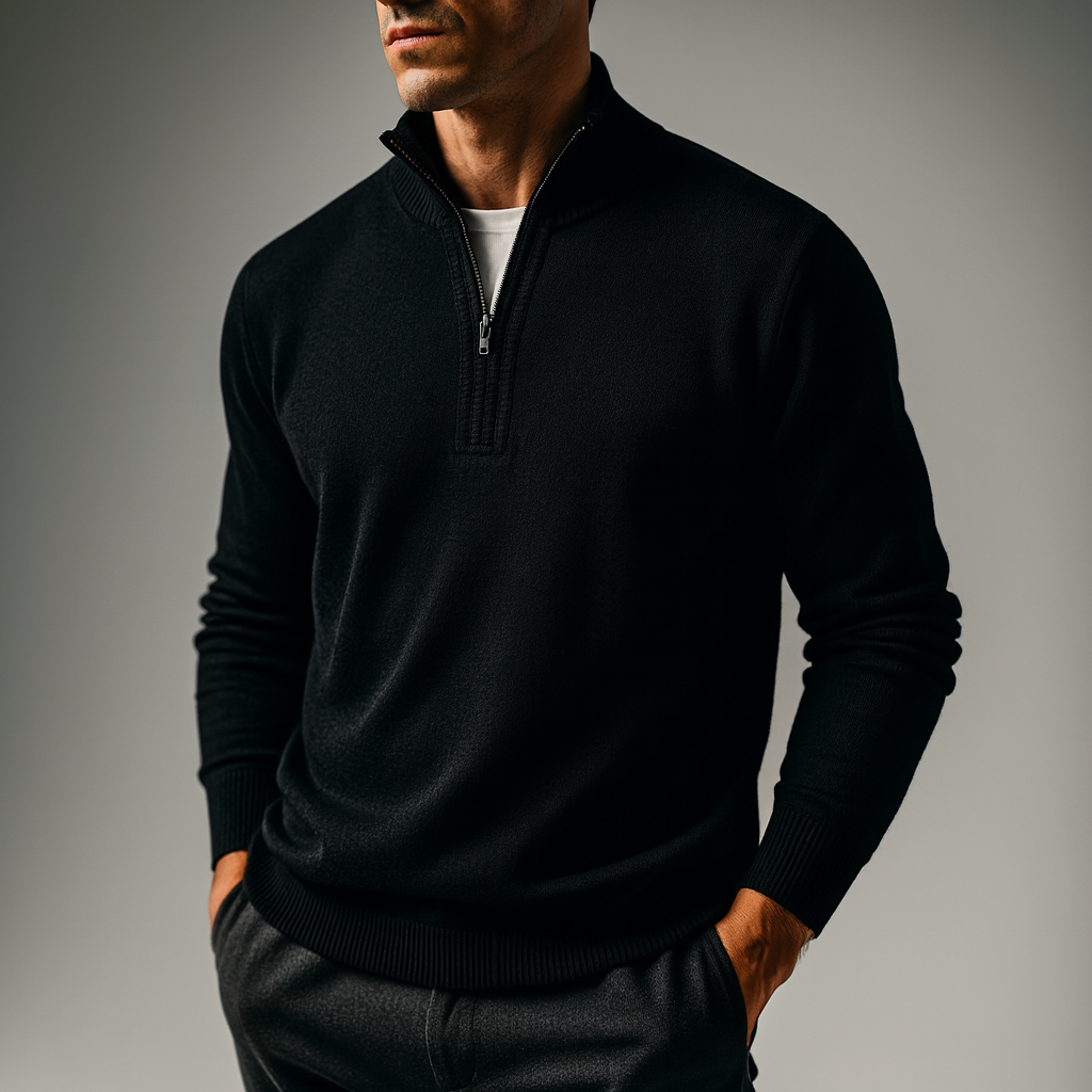 Miles | Men Mock Neck Quarter Zip Sweater