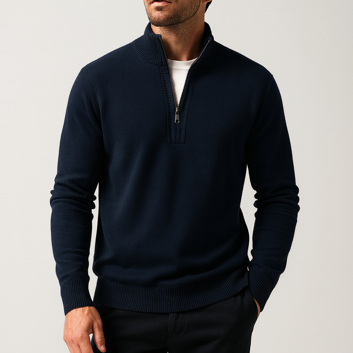 Miles | Men Mock Neck Quarter Zip Sweater