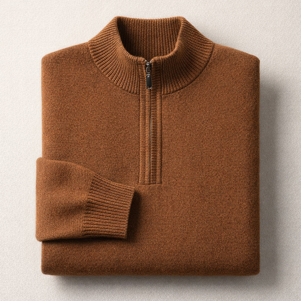 Miles | Men Mock Neck Quarter Zip Sweater