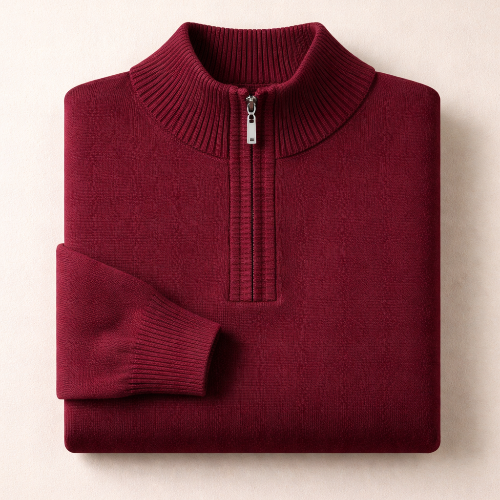 Miles | Men Mock Neck Quarter Zip Sweater