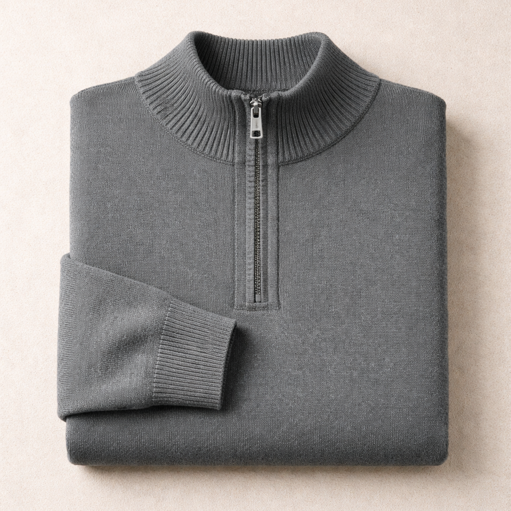 Miles | Men Mock Neck Quarter Zip Sweater