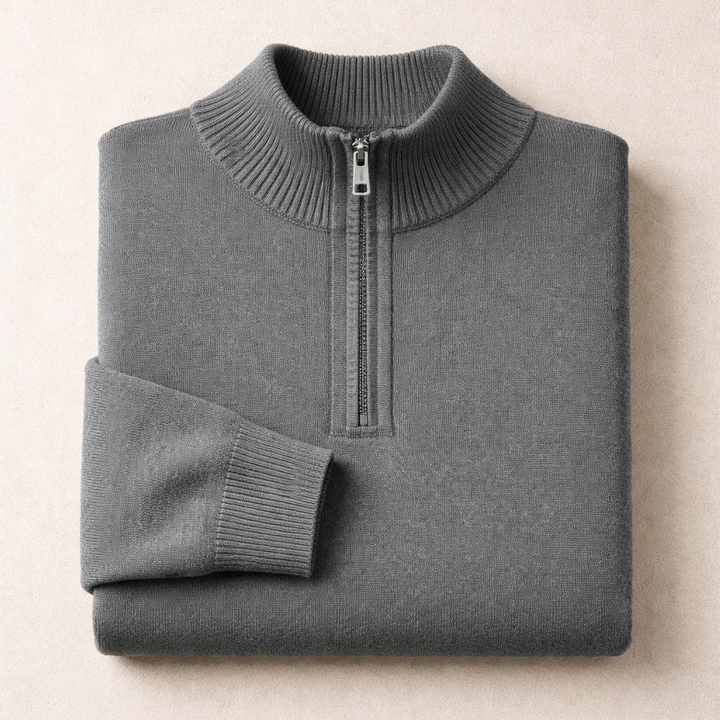Miles | Men Mock Neck Quarter Zip Sweater
