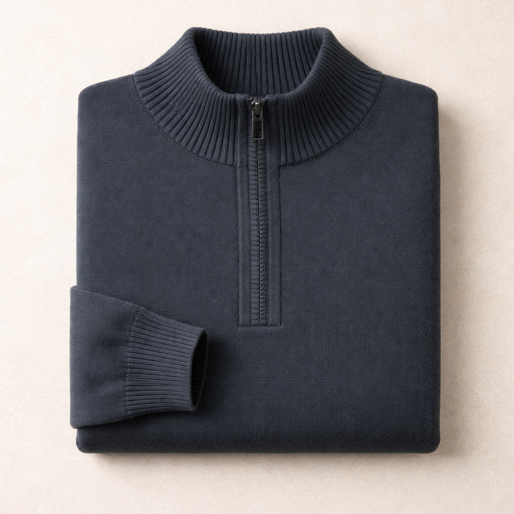 Miles | Men Mock Neck Quarter Zip Sweater