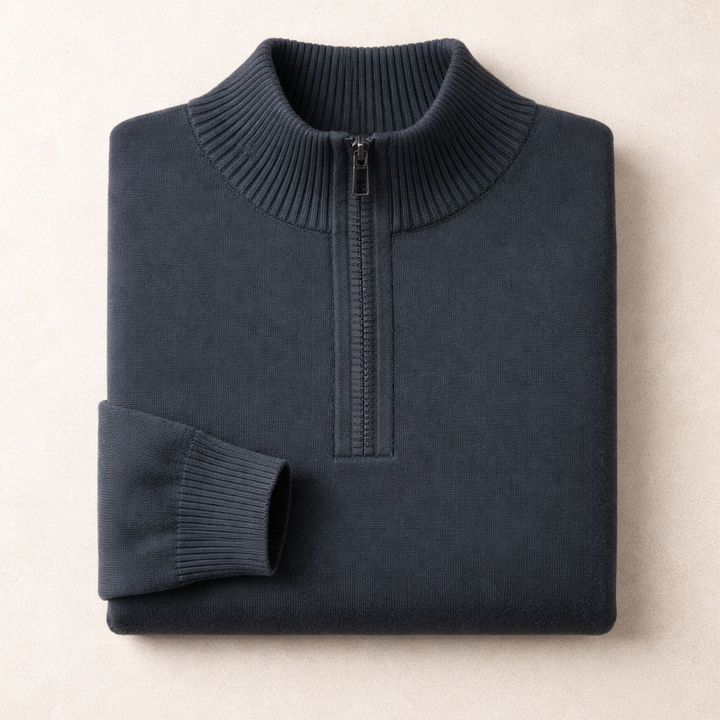 Miles | Men Mock Neck Quarter Zip Sweater