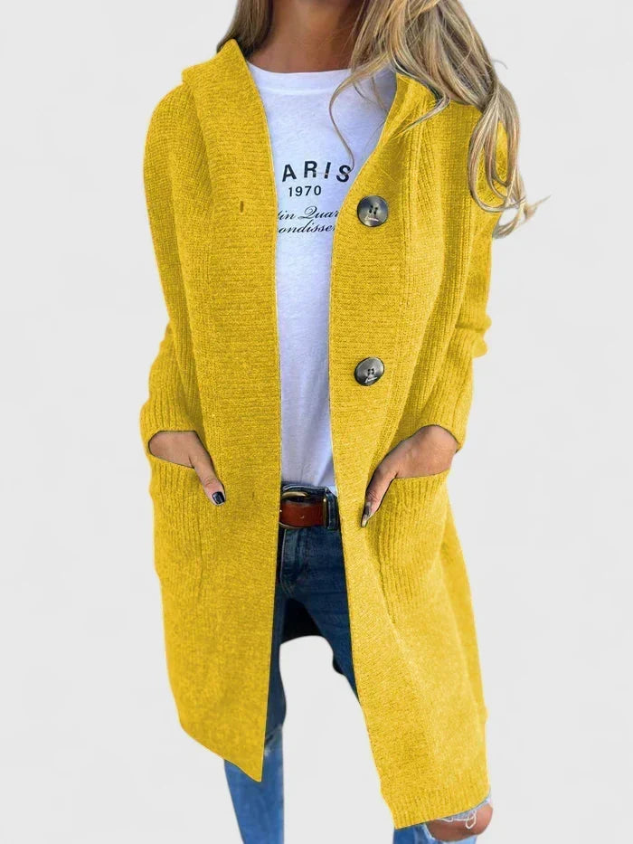 Kyla | Women Hooded Button Longline Cardigan
