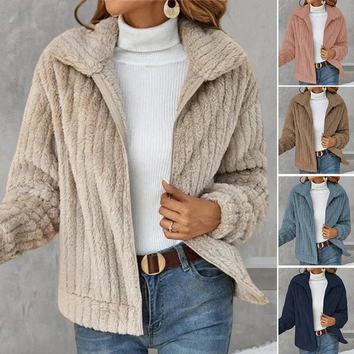 Yana | Women Zip Collar Fluffy Jacket