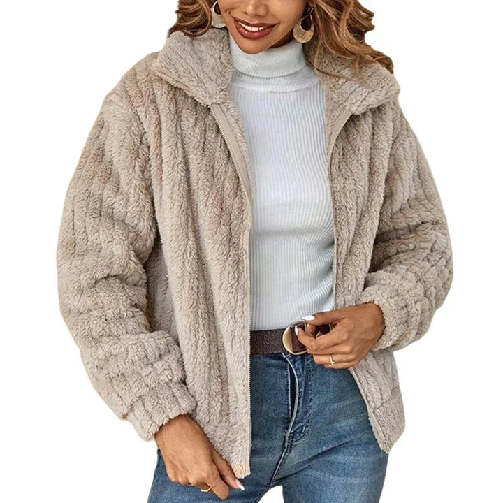 Yana | Women Zip Collar Fluffy Jacket