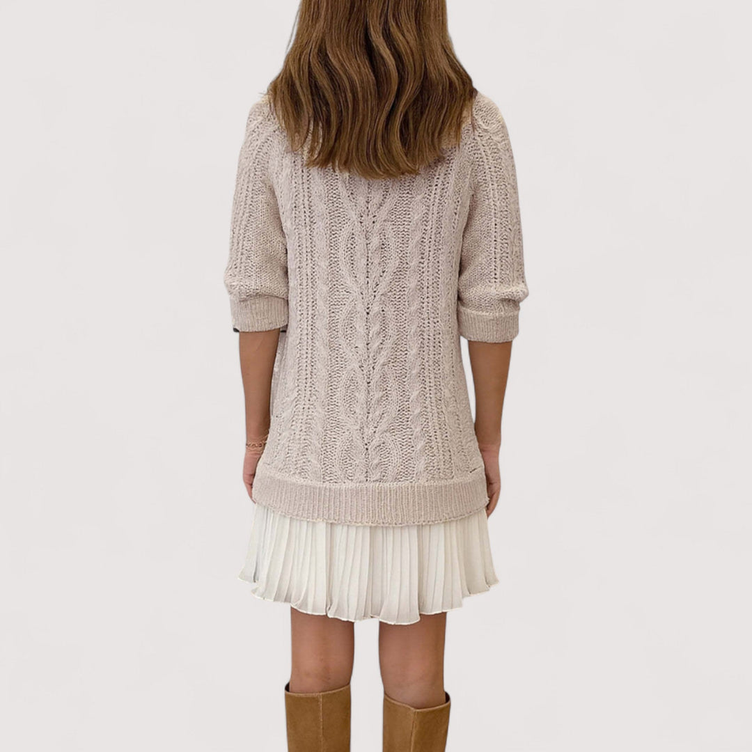 Iva | Women Cable Tunic Pullover Sweater