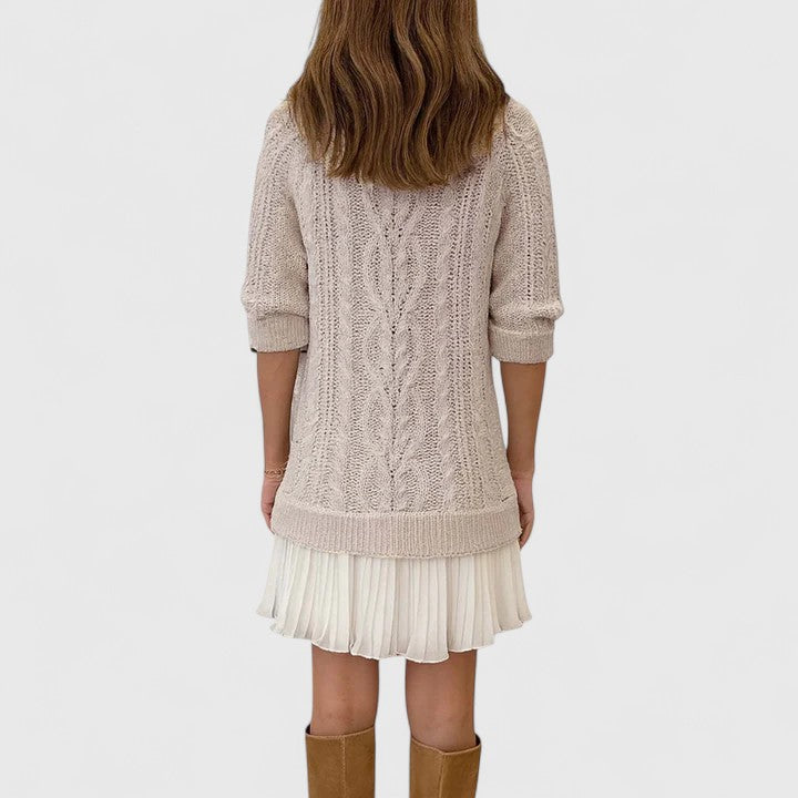 Domenica | Women Cable Tunic Knit Sweater