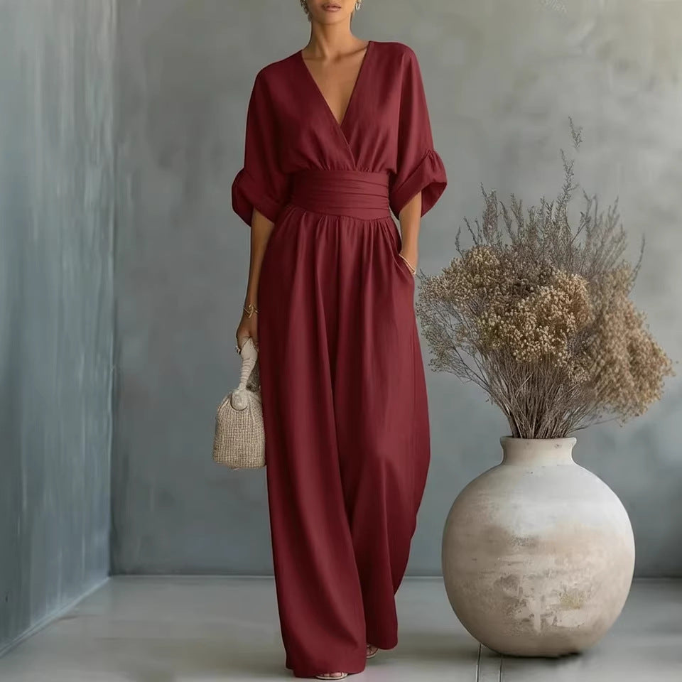 Hermione | Women Wide Leg Linen Jumpsuit